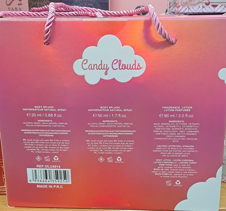 Zestaw prezentowy 3 w 1 Candy Clouds balsam perfumy i mgiełka