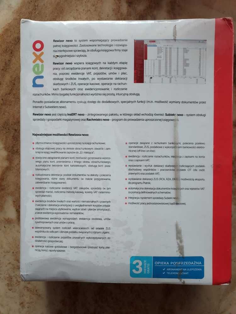 NEXO Rewizor system księgowy finanse oprogramowanie box Subiekt