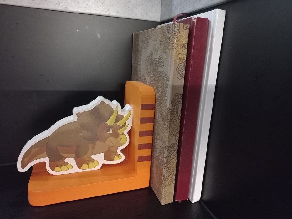 Podpórka do książek, bookend - Dino, dinozaur, Triceratops