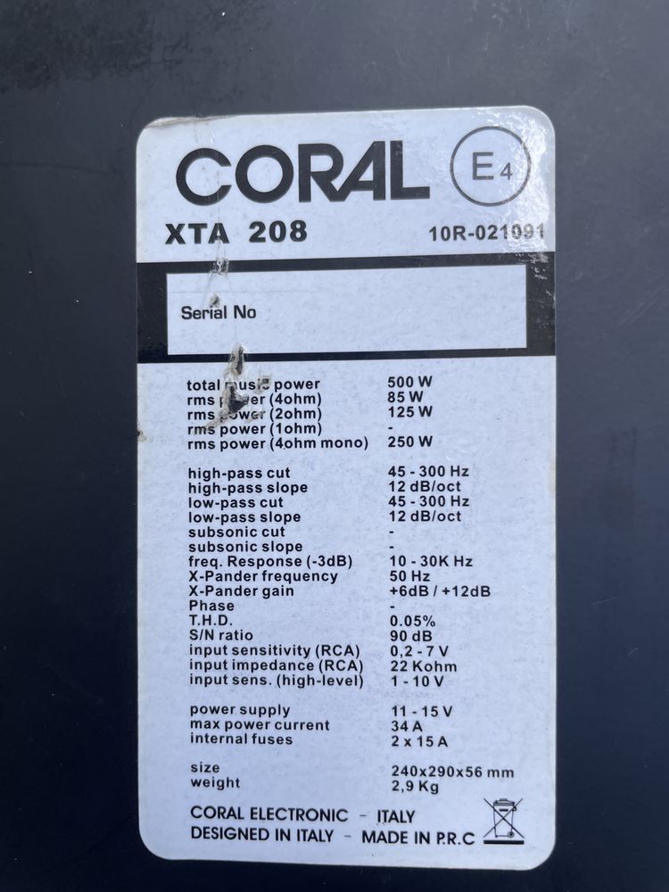 Vendo amplificador Coral + colunas kenwood