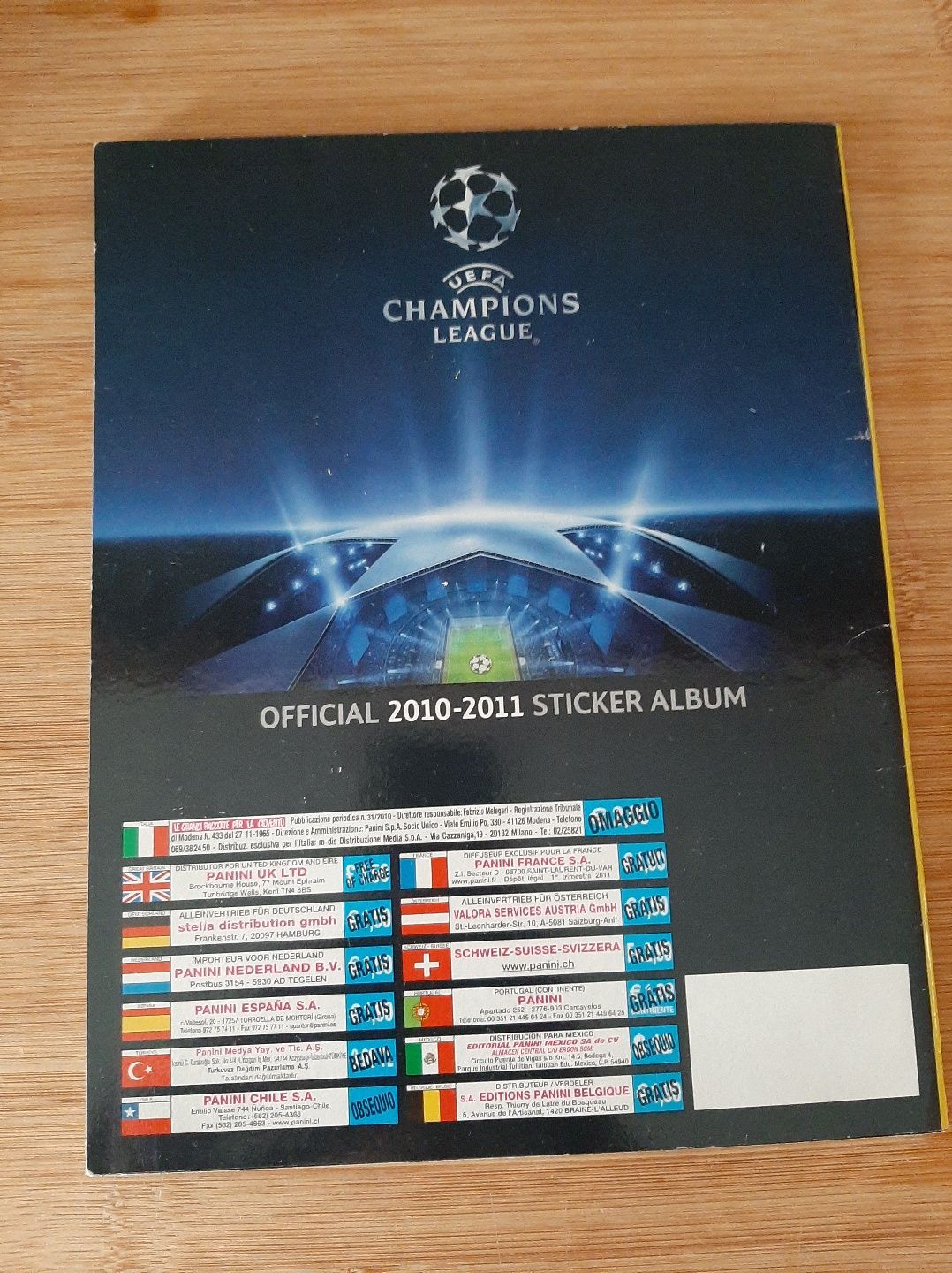 Caderneta oficial 2010/2011 UEFA CHAMPIONS LEAGUE