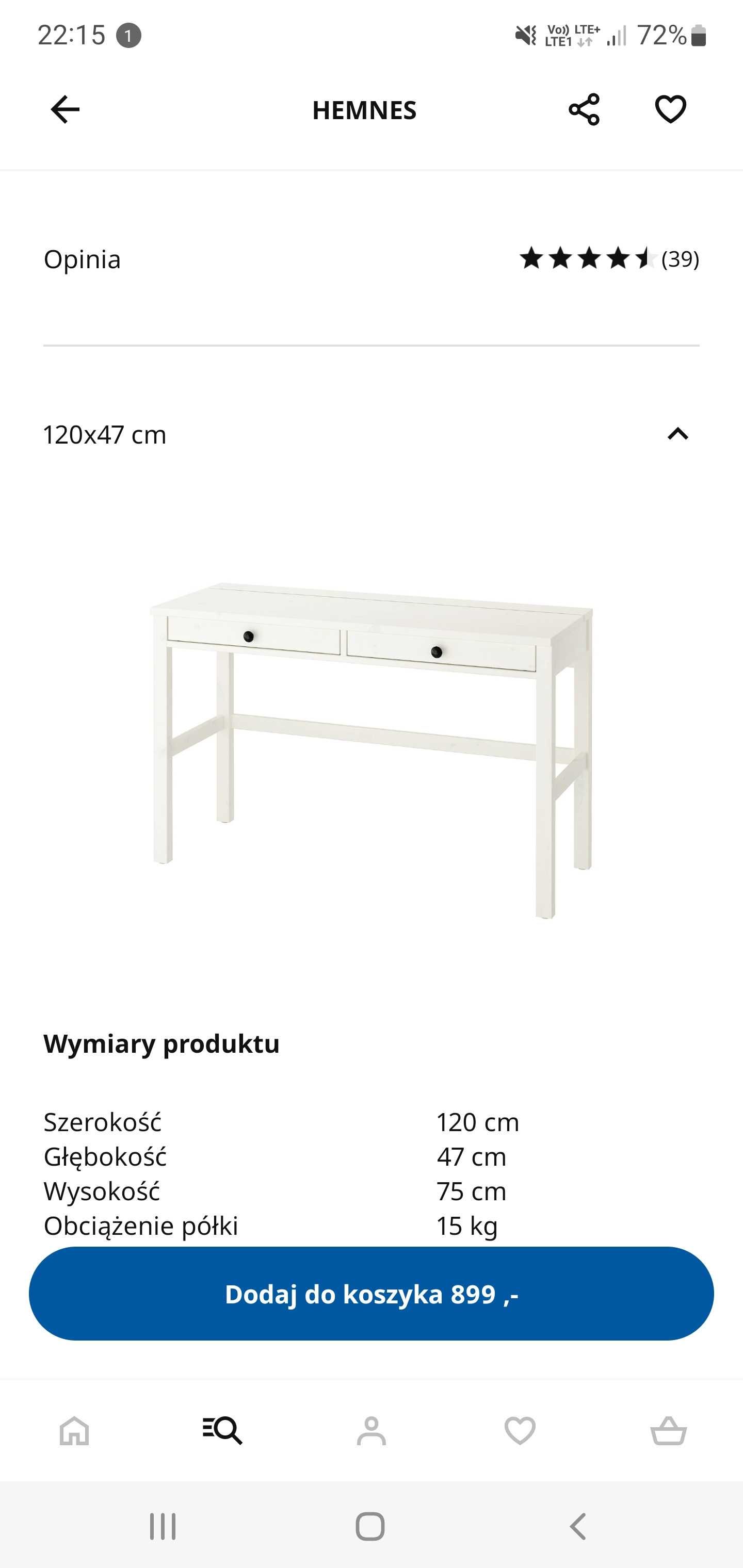 Biurko IKEA Hemnes