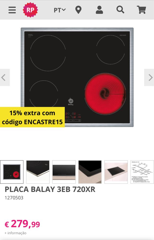 Placa Vitrocerâmica - BALAY 3EB720XR