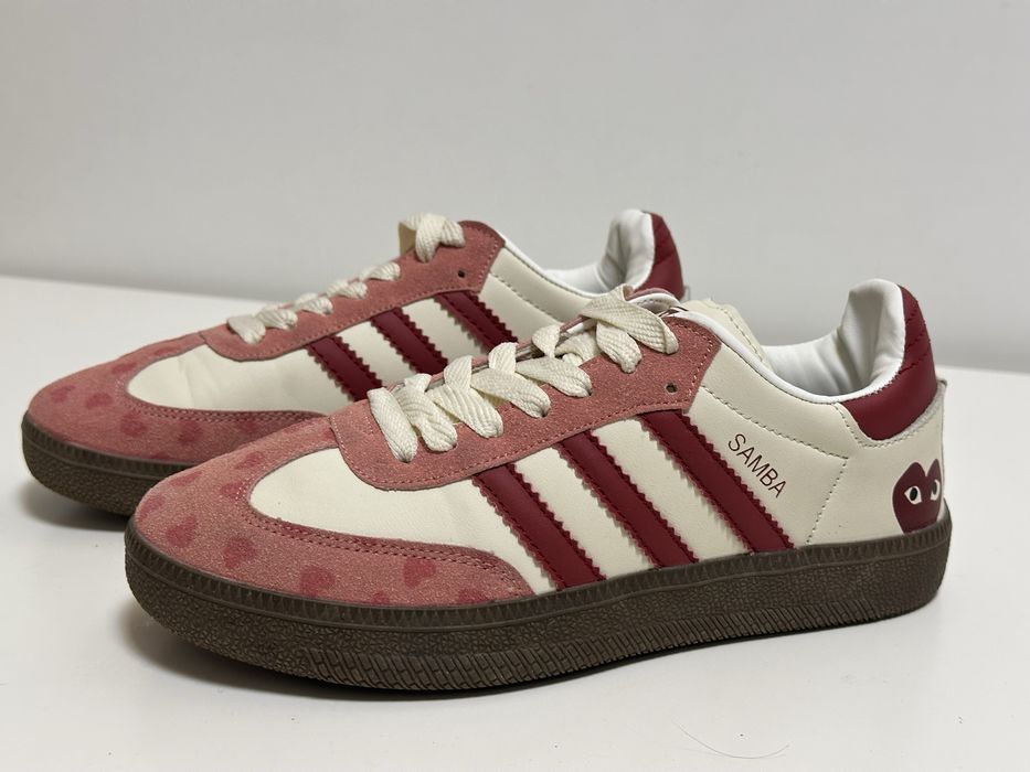 Кросівки adidas samba x comme des garçons play white/pink