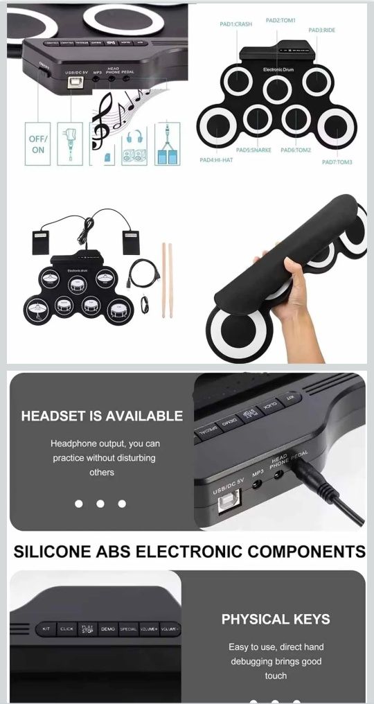 Bateria eletrónica para crianças Newfun