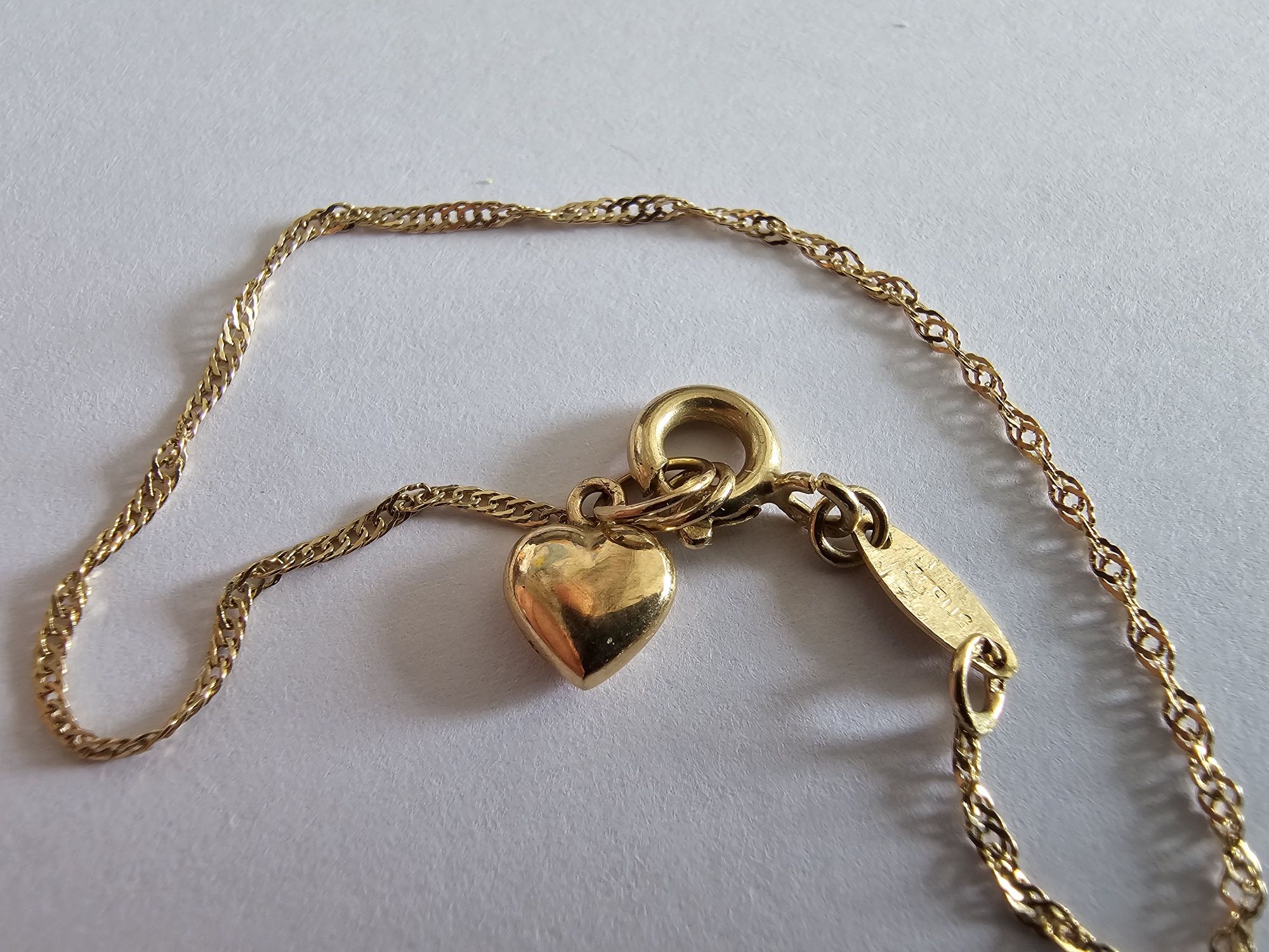 Pulseira de criança 9k com coração
