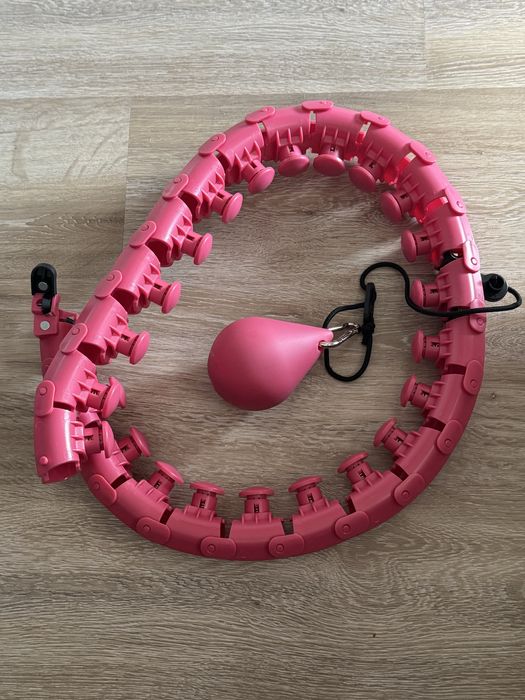 Hula Hop z obciążeniem i masażem różowe