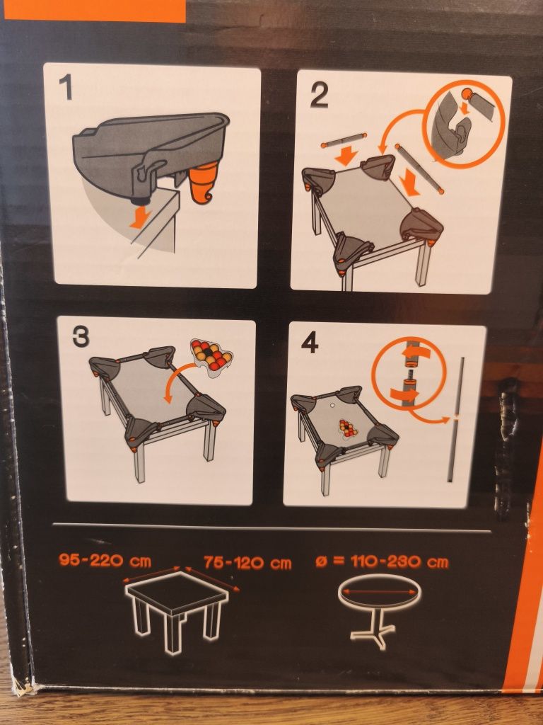 Jogo de bilhar adaptável a uma mesa