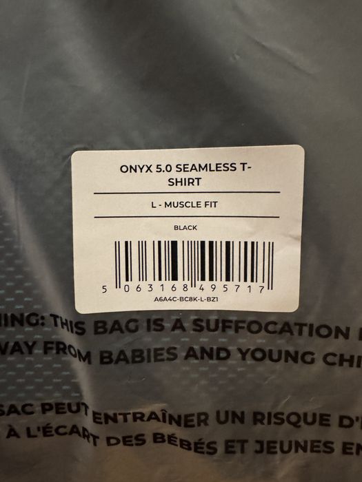 GymShark Onyx 5.0 Seamless T-shirt Black/Brand Blue