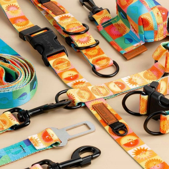 kostka z materiału dla małego psa szczeniaka 12x20 cm żółta we wzorki