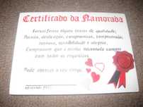 "Certificado da Namorada" Novo!