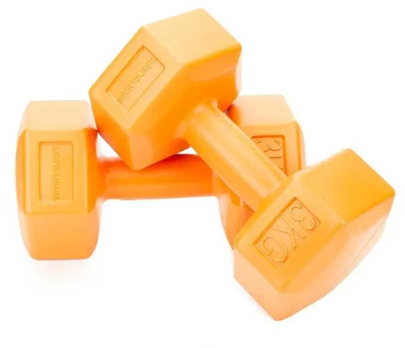 HANTLE 2x3kg hantelki CIĘŻARKI ZESTAW hantli do ćwiczeń 6kg BIA