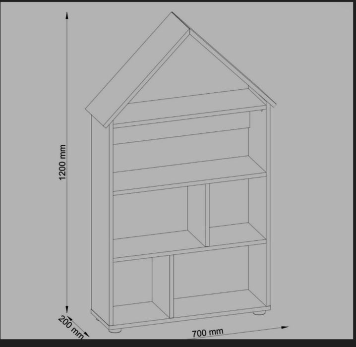 Regał domek biały