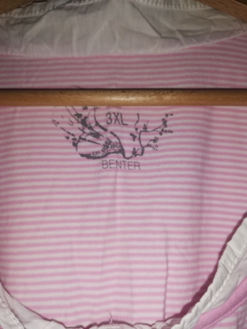 Bluzka  różowo biała r. 46
