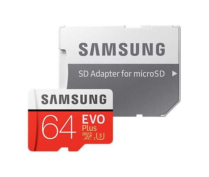 Карта пам'яті Samsung EVO Plus microSDXC 64GB сlass10 + SD адаптер