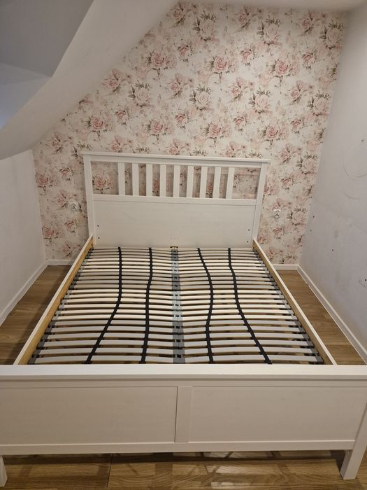 Łóżko drewniane białe Ikea 160x200