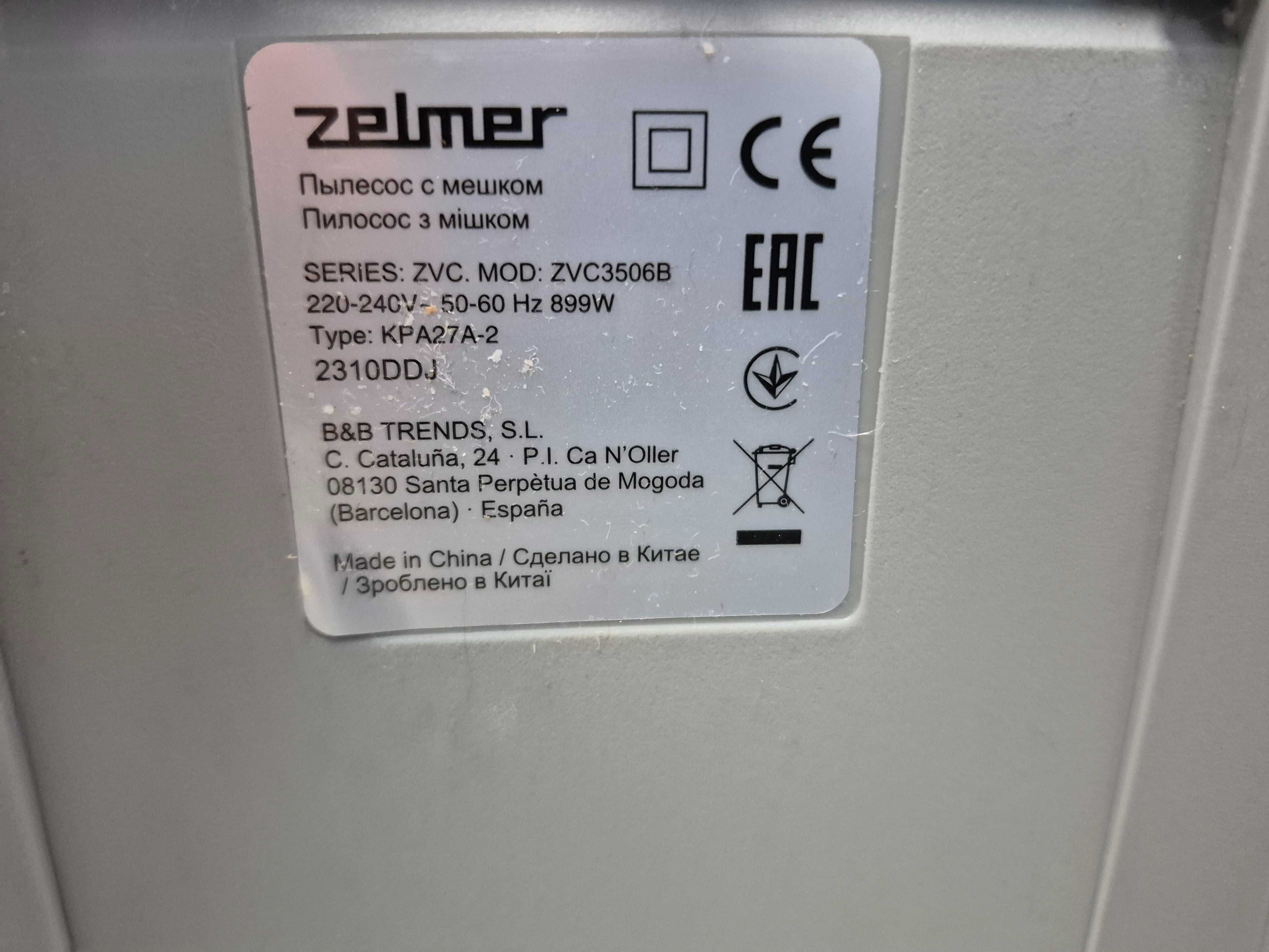 Odkurzacz Zelmer Antek 899W; Madej S.C. Igielna Jasło