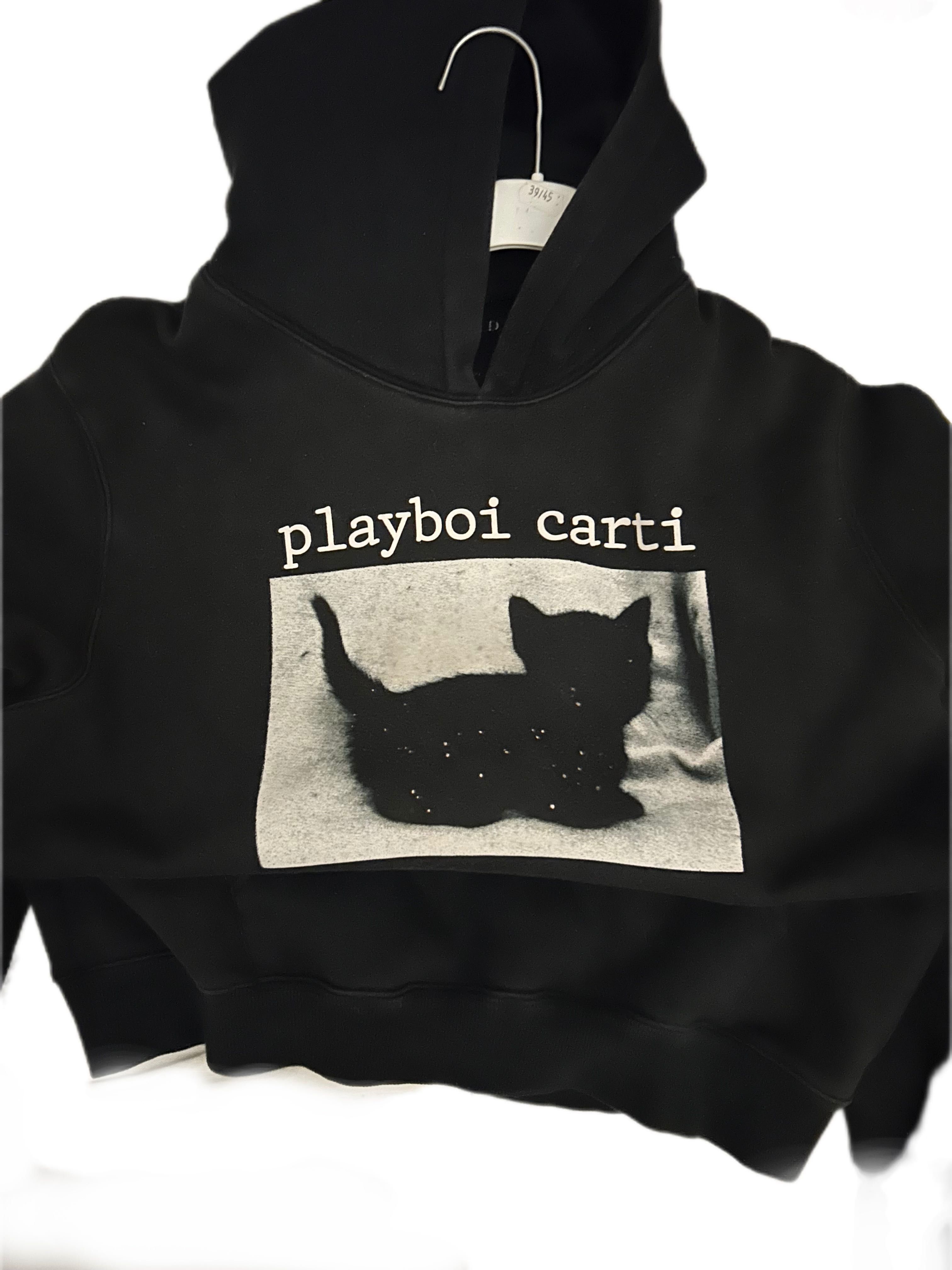 bluza playboi carti black cat hoodie y2k opium
