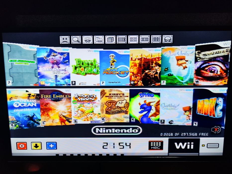 Konsola Nintendo Wii Homebrew Softmod Nes Snes GBA NeoGeo Duży zestaw
