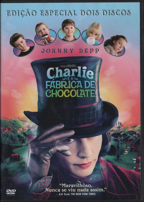 Dvd Charlie e A Fábrica de Chocolate - comédia - Johnny Depp - 2 dvd's