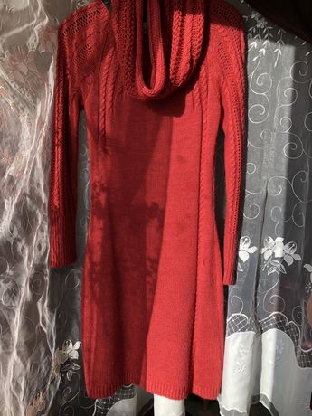 Утеплена сукня теракотового кольору