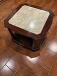 Mesa apoio mogno e mármore