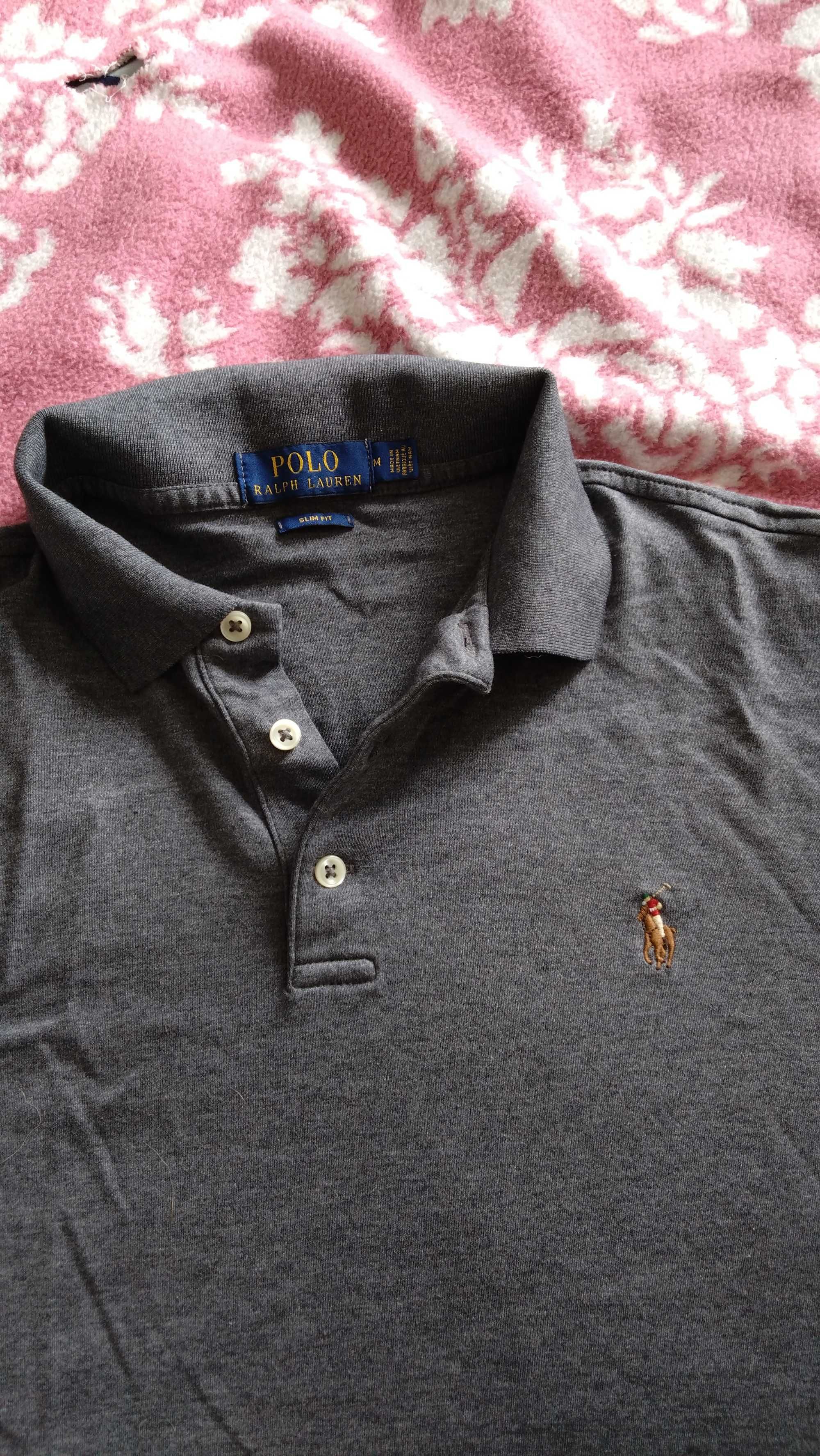 Polo Ralph Lauren koszulka polo soft touch slim fit szara r. M