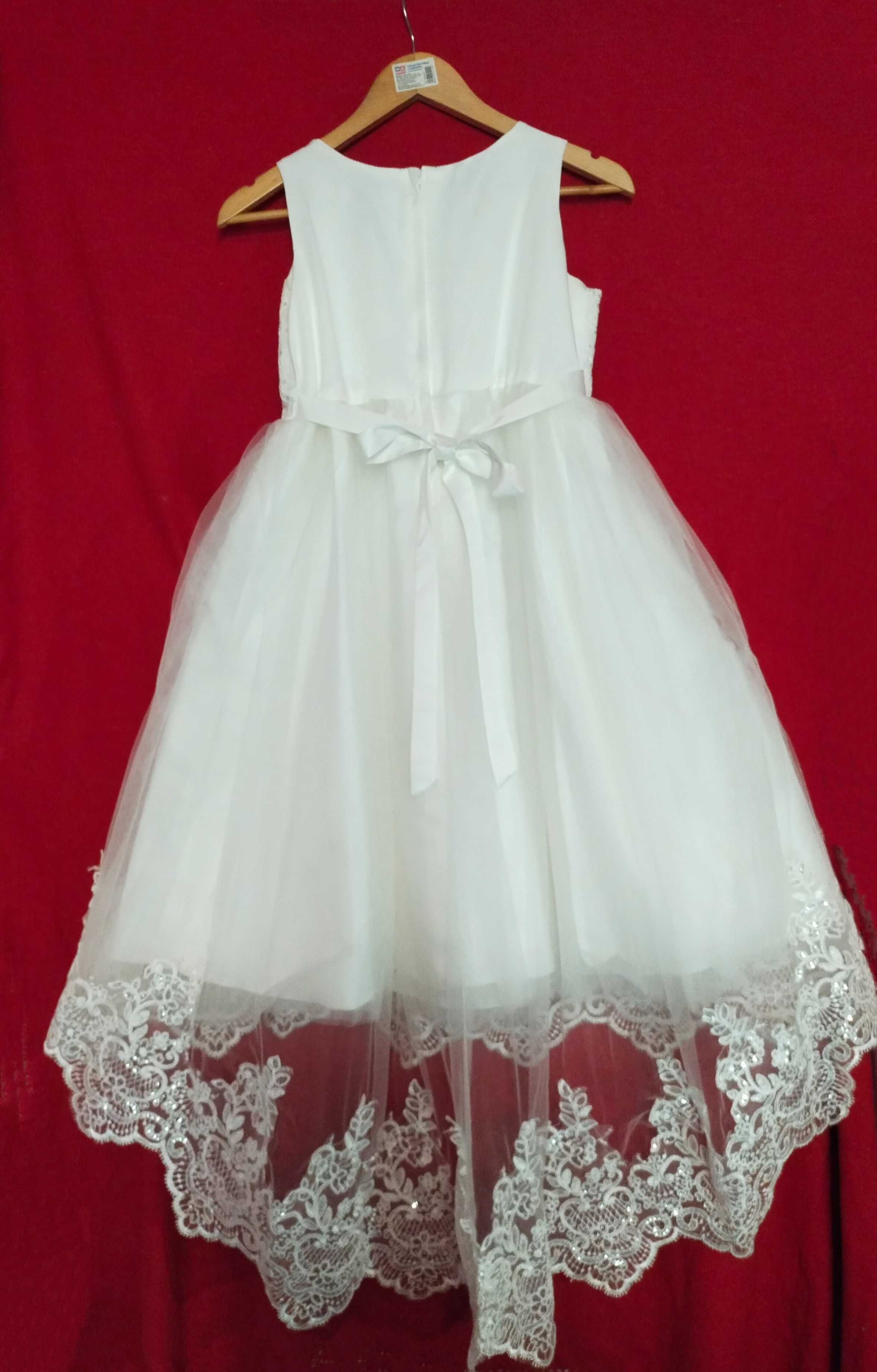 Детское белое нарядное вечернее платье для девочки