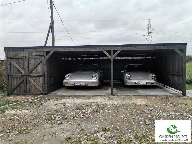 wiata carport2 płaski dach z pomieszczeniem gospodarczym