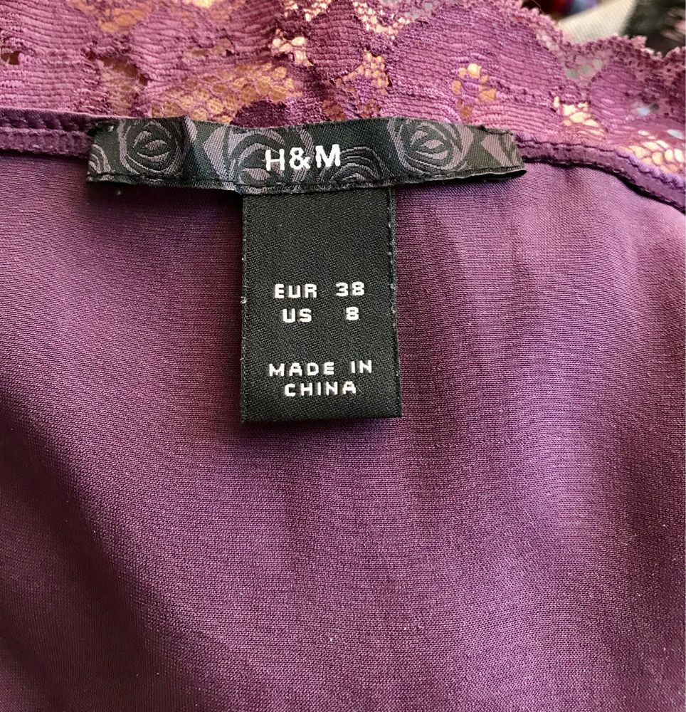 Білизна 100% натур шовк топ майка H&M розм S, 44 марсала бордо