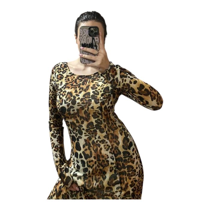 Сукня леопард максі