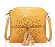 Aphison Torebka crossbody z długim paskiem żółta