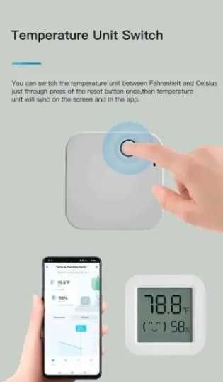 Датчик температури та вологості Tuya TH05 Smart Life з батарейкою