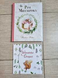 2 książki Beatrix Potter "Pani Mrugalińska" i "Wiewiórka Chrupuś"