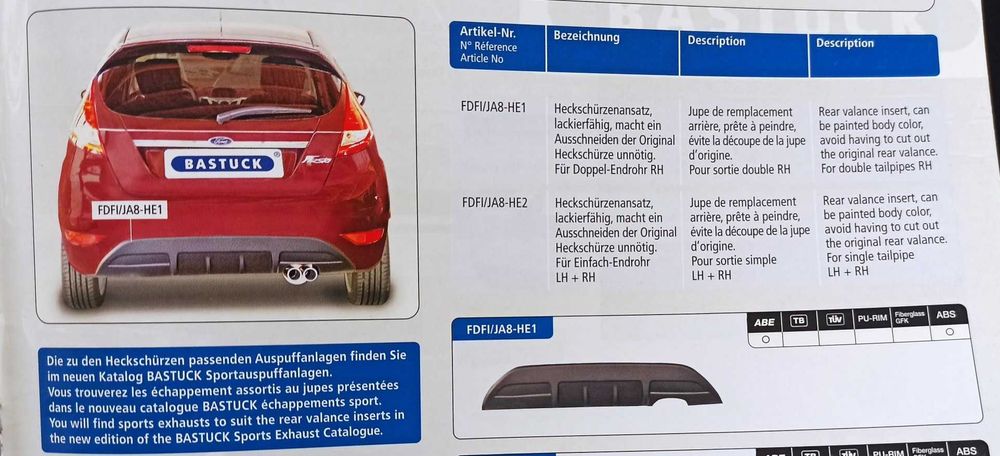 Spoiler / Lip traseiro novo Audi BMW Opel Ford Mini Fiat