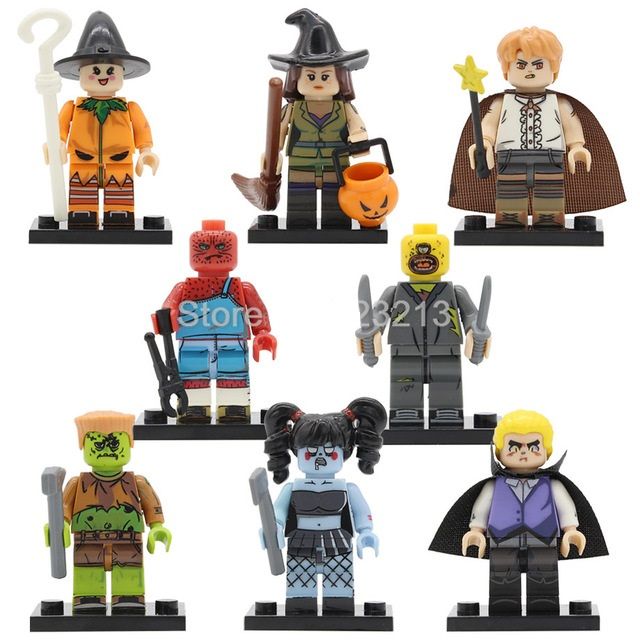 Фигурки Хеллоуин Halloween лего Lego зомби провидения Клоун Ведьма