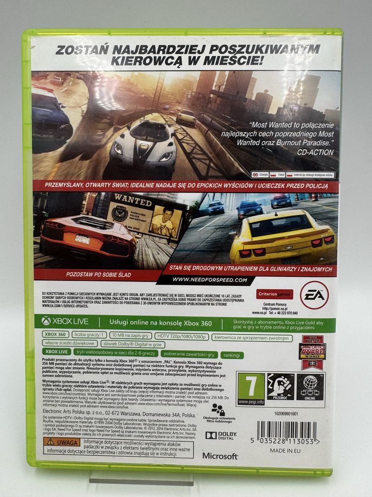 PL Need For Speed Most Wanted Xbox 360 Gwarancja