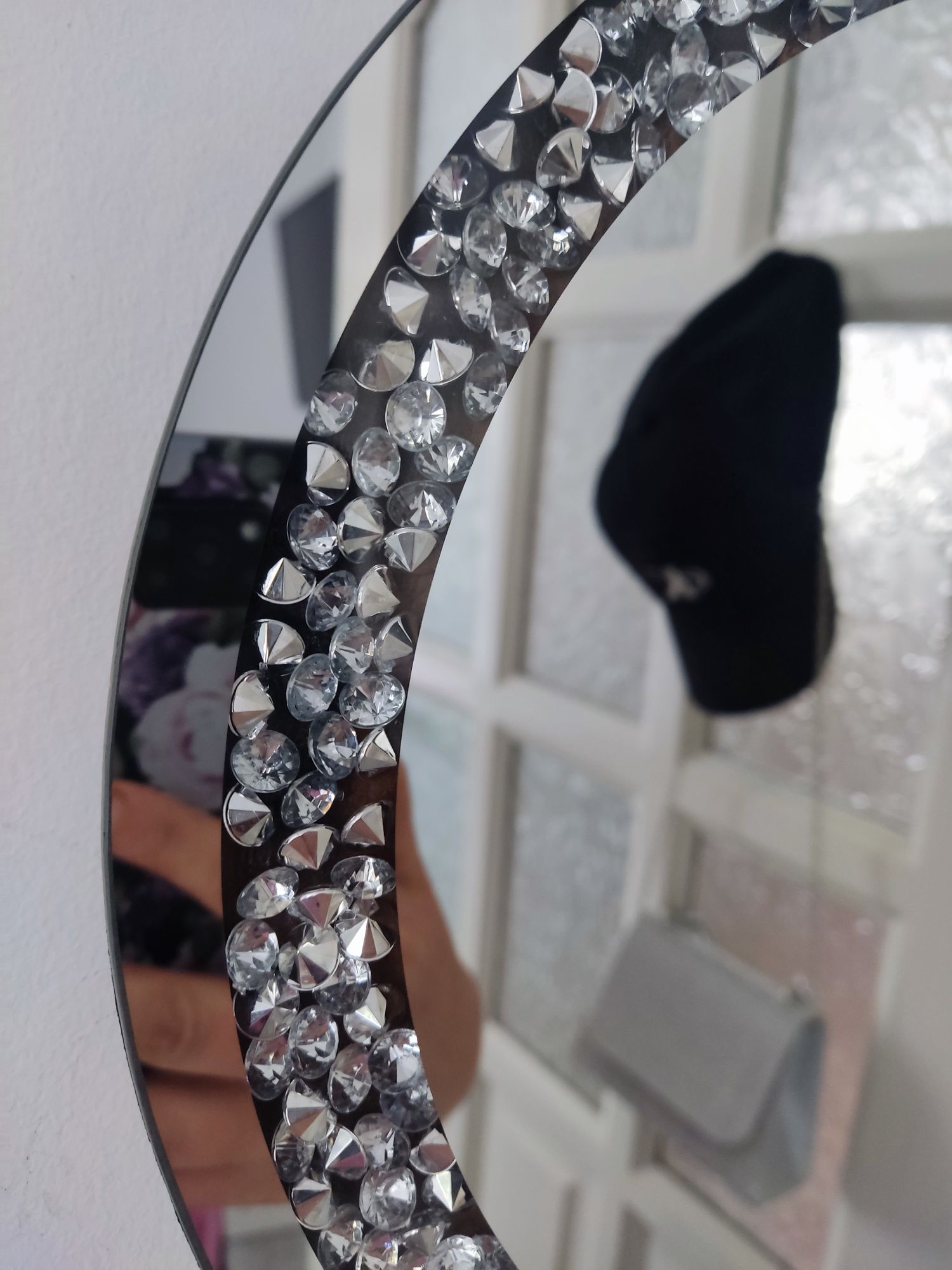 Lustro lusterko z kryształkami błyszczące Glamour nowe śliczne