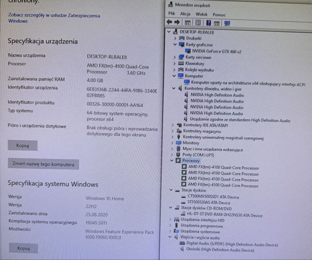 Komputer PC stacjonarny/monitor