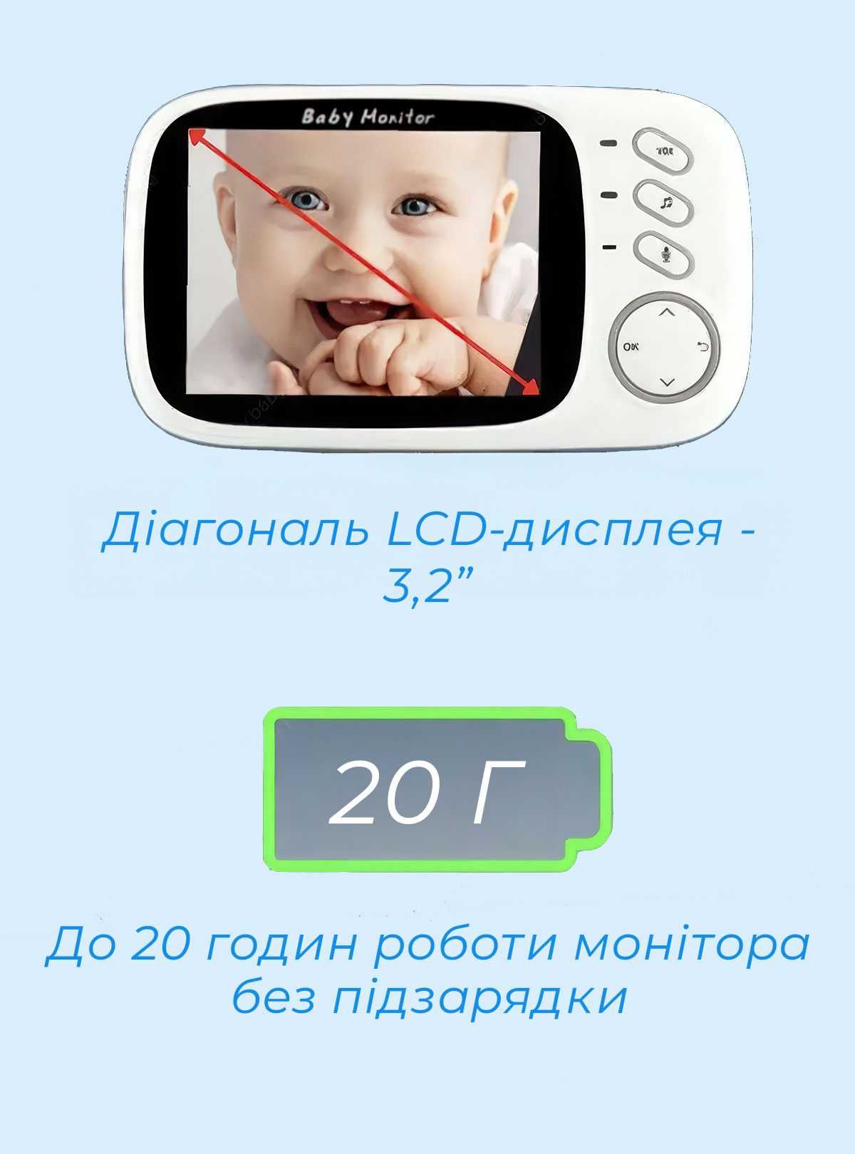 Видеоняня с датчиком звука Baby Monitor VB603 / радионяня с дисплеем