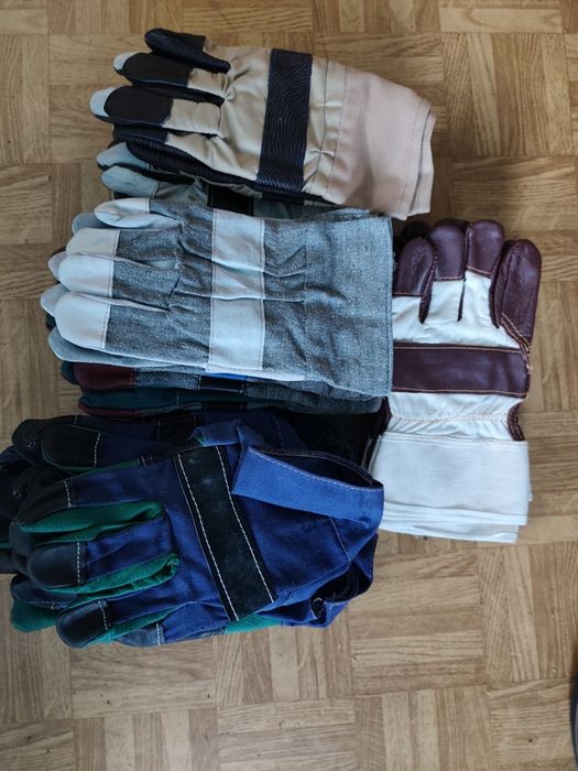 Rękawice wzmacniane i spawalnicze.