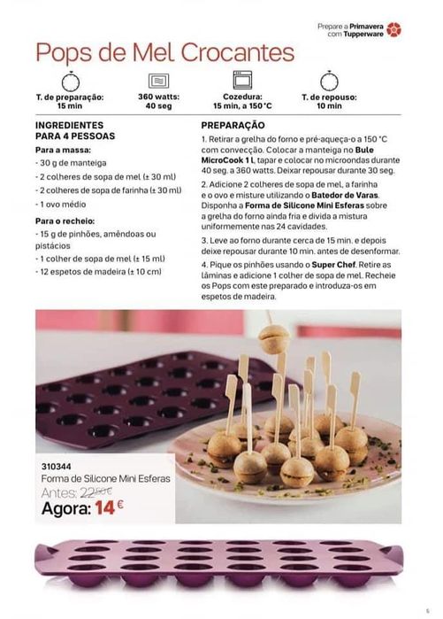 Forma Silicone mini esferas tupperware