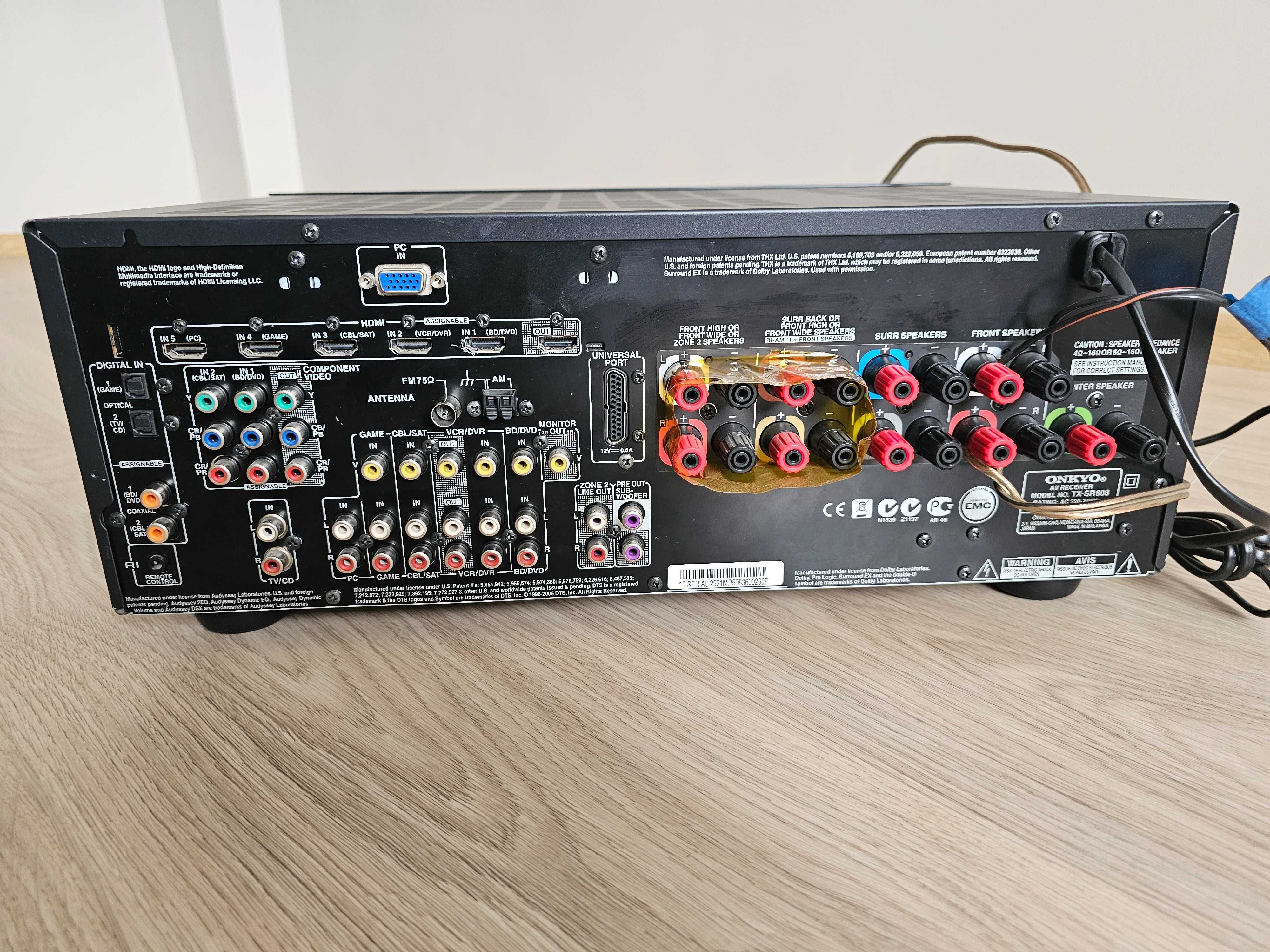 Zestaw Amplituner Onkyo TX-608/ 5.1 lub  7.1 z głośnikami