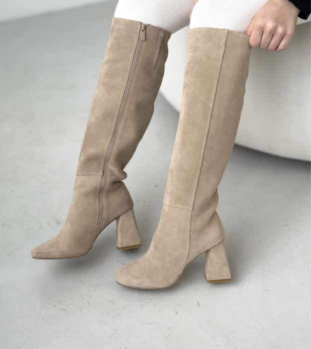 АКЦІЯ‼️Шкіряні чоботи на каблуку | Стильні ботинки демісезон Сапоги