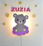 Drewniana lampka dla dzieci-miś, ozdoba, dekoracja na ścianę,