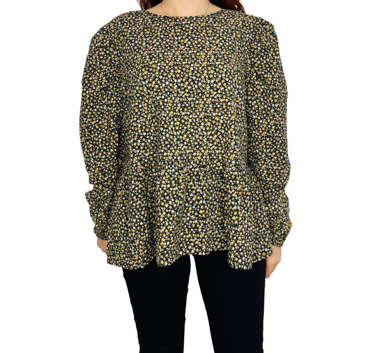 Bluzka w drobne kwiaty z falbaną XL 42 Vero Moda