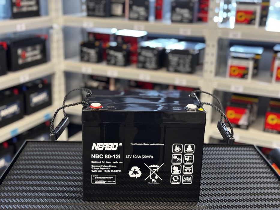 Akumulator 12V / 80Ah  NERBO NBC  CYKLICZNY L+ AGM