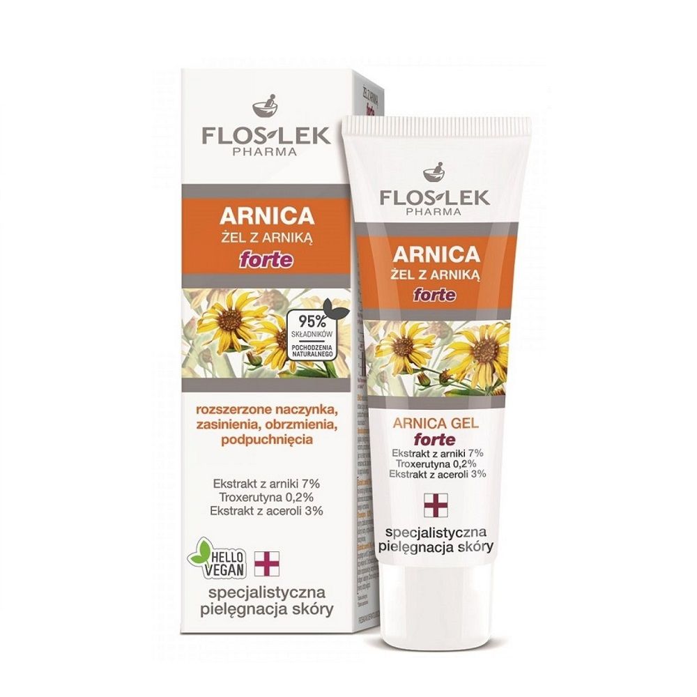 Floslek Arnica żel z arniką forte na rozszerzone naczynka zasinienia
