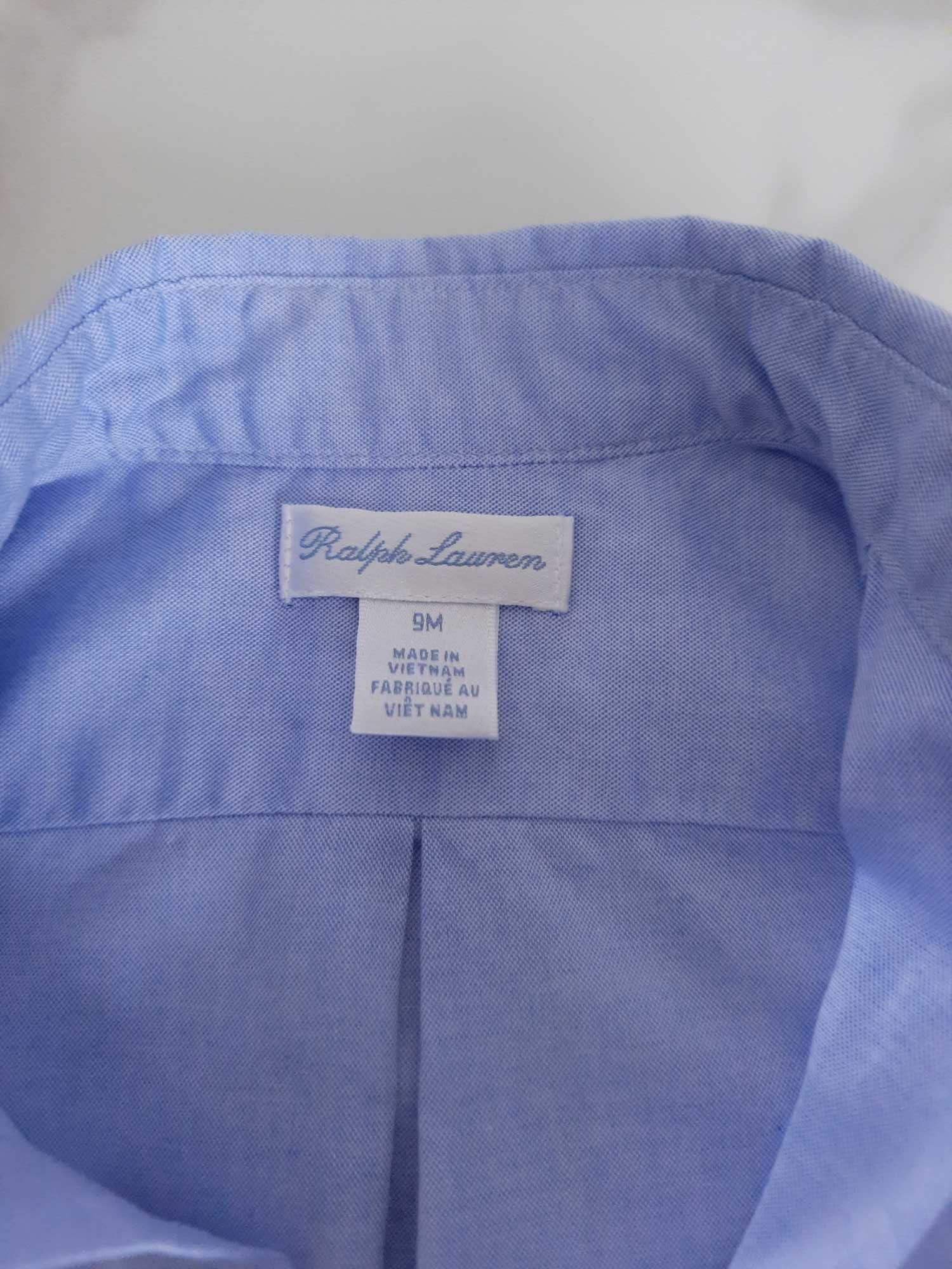 Koszula niemowlęca błękitna Polo Ralph Lauren rozmiar 74