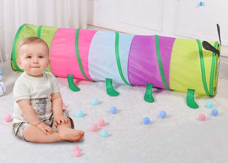 Tunel dla dzieci dziecka GĄSIENICA kolorowy do ogrodu domu na prezent